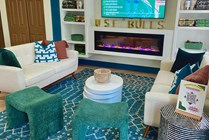 Media lounge in leasing office.