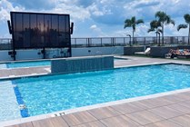 Rooftop pools and Jumbotron